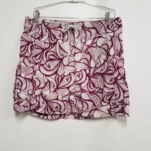 Title Nine Pull-On Swim Skirt Womens 6 Tropical Drawstring